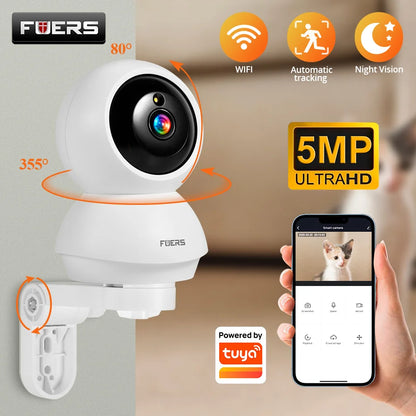 FUERS 4K 8MP WiFi Pet & Baby Security Camera – Wireless Tuya Smart Home Mini Surveillance IP Cam