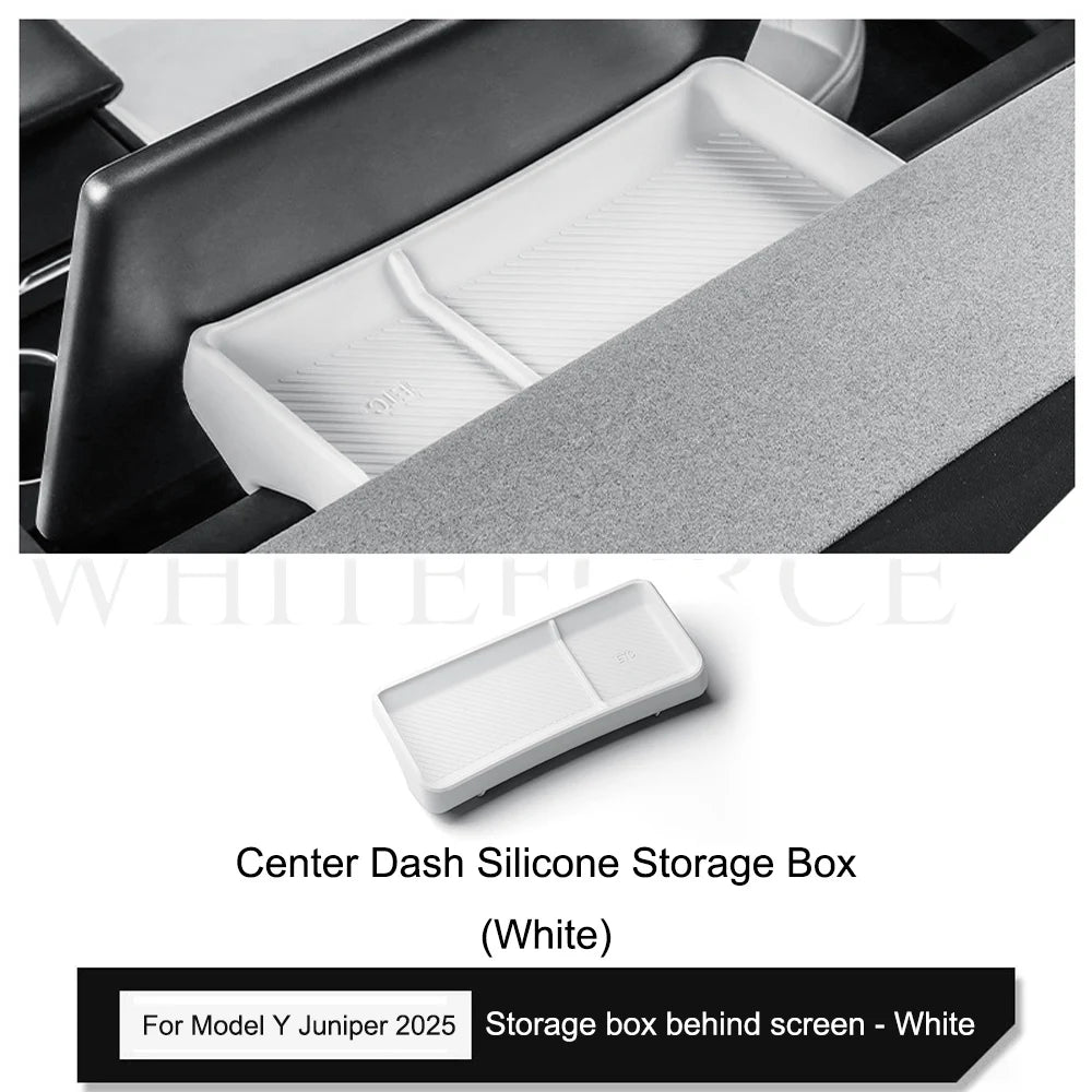 Tesla Model Y Juniper 2025 Center Console Armrest Organizer – Cup Holder & Storage Box Interior Upgrade Kit