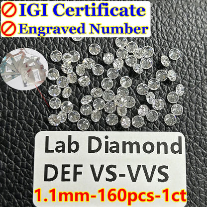0.1–5CT Super White Lab-Grown Diamond Loose — IGI/GIA Certified, HPHT & CVD, DEFG VVS-SI, Diamond Tester Approved for Wedding Jewelry