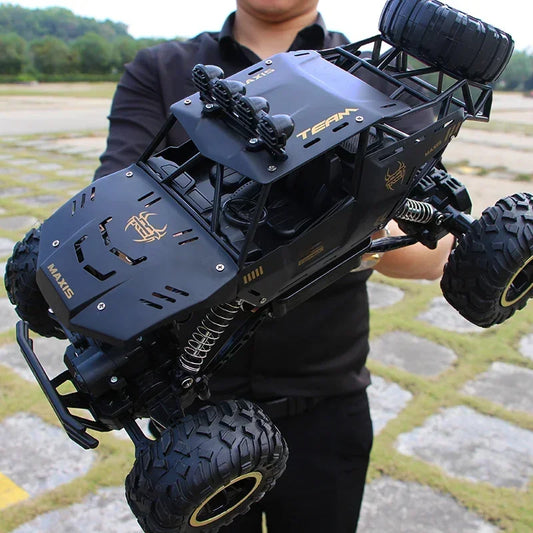 1:12/16 RC Off-Road Truck – 4WD Remote Control Car with Metal Shell & LED Lights for Kids