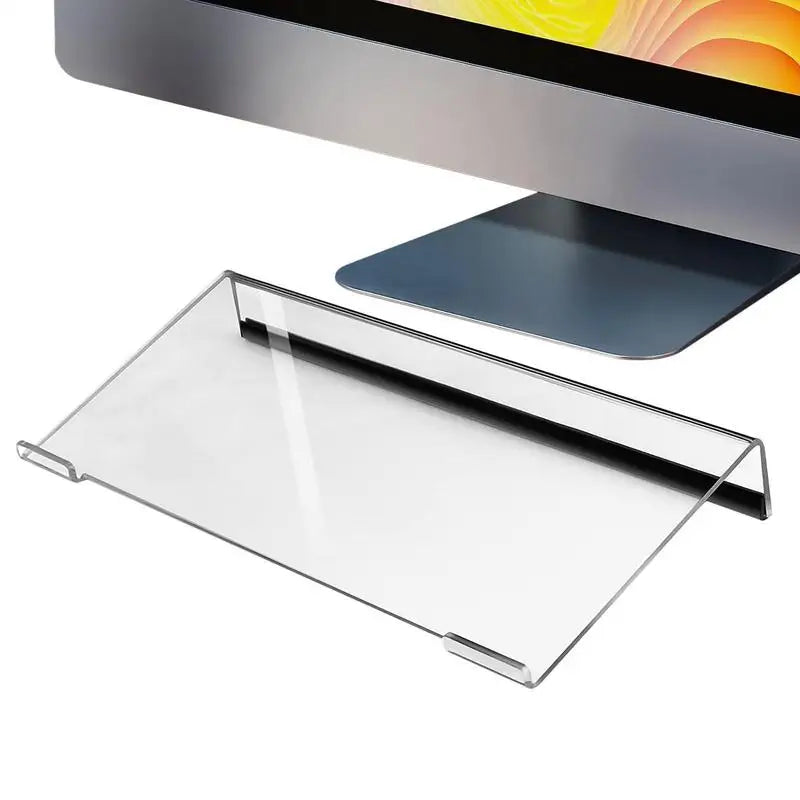 Clear Acrylic Keyboard Display Tray – Tilted Ergonomic Keyboard Riser Stand for PC & Notebook Gaming and Office Setup