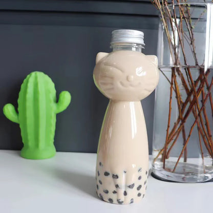 Cute Cat Shaped Water Bottle – Portable BPA-Free Drinking Cup for Milk Tea, Coffee & Juices