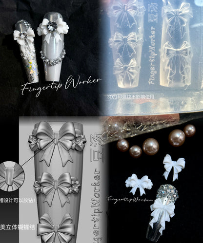 Snake Lolita Bow, Mushroom, Rose, Lotus, Bear 3D Acrylic Nail Mold - DIY Silicone Nail Decorations & Nail Art Products