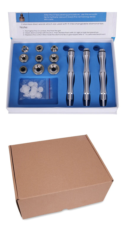 Professional Diamond Microdermabrasion Machine — Facial Exfoliation with Water Spray & 65-68cmHg Suction