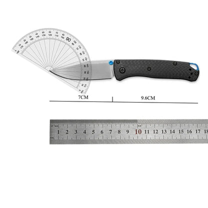 Folding Knife BM 533-3 – High-Quality S90V Blade, Carbon Fiber Handle, Outdoor EDC for Camping and Hunting with Belt Clip, Men’s Gift