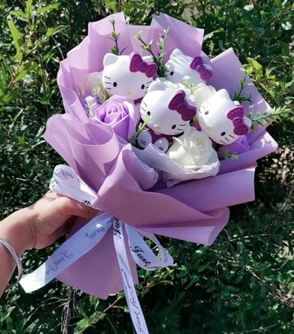 Hello Kitty Cute Plush Bouquet — Kawaii Anime Doll Gift for Valentine’s Day & Birthday