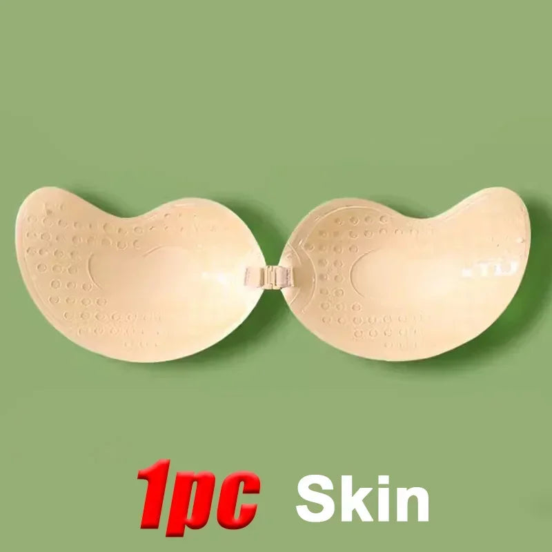 Invisible Strapless Adhesive Push-Up Bra – Seamless Silicone Stick-On Bralette with Nipple Covers Women’s Lingerie Underwear Support Bra