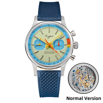 Sugess Pilot Watch – Seagull Movement Mechanical Chronograph, Swan-Neck, Sapphire Crystal, Military Racing 1963 Limited Edition