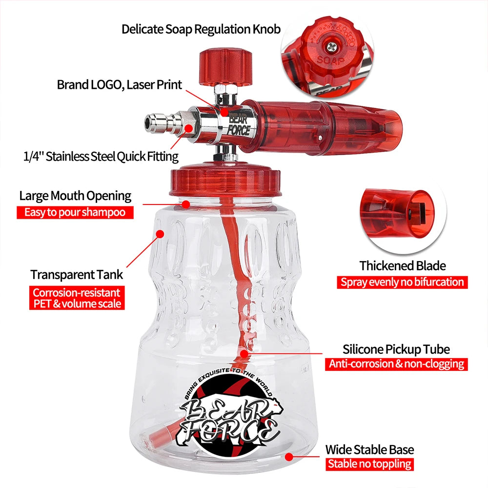 Aluminum Foam Cannon Snow Foam Lance - 1/4" Quick Connector for Portland, Husky, Ryobi & Greenworks Pressure Washers