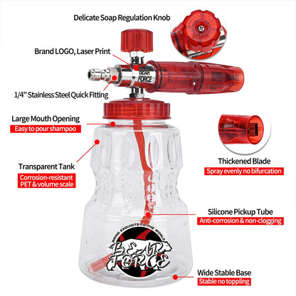 Aluminum Foam Cannon Snow Foam Lance - 1/4" Quick Connector for Portland, Husky, Ryobi & Greenworks Pressure Washers