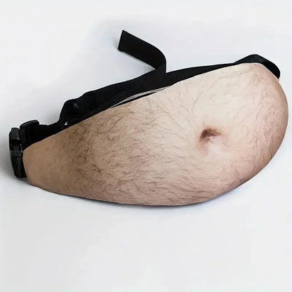 Funny Dad Bod Fanny Pack - Creative Beer Belly Waist Bag for Travel and Parties