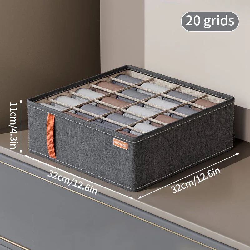 Foldable Underwear Storage Box – Non-Woven Organizer for Panties, Bra, Socks, Clothes Separator for Bedroom Drawers & Wardrobe