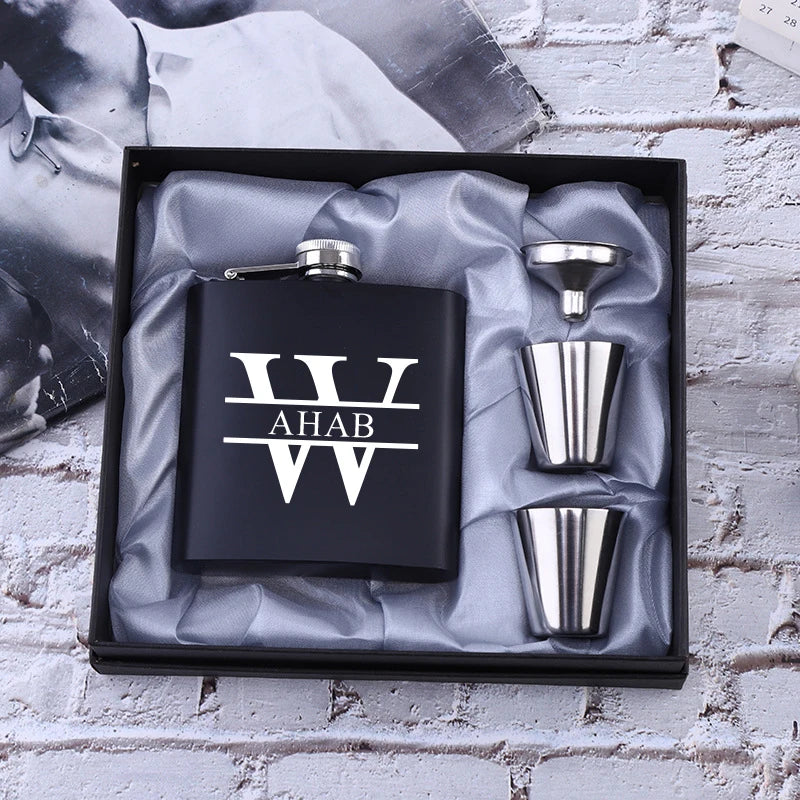 Personalized 6oz Stainless Steel Hip Flask – Engraved Christmas, Birthday, Valentine's Day Gift, Custom Logo for Wedding Favors   2/2