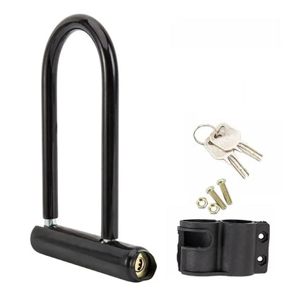 Portable Bicycle U-Lock – Anti-Theft Safety Lock for MTB, Road Bikes, Motorcycles, Scooters, with Key
