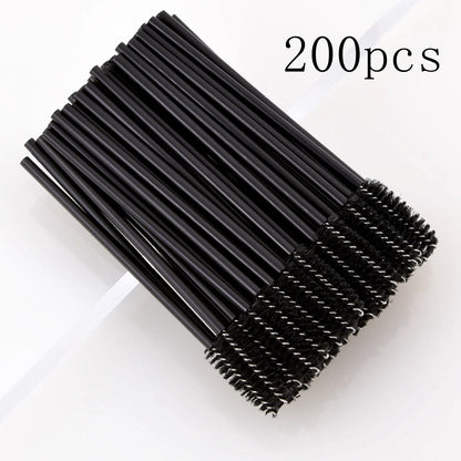 50/1000pcs Disposable Eyelash Brushes - Mascara Wands, Eyebrow Spoolie Applicators & Makeup Extension Tools