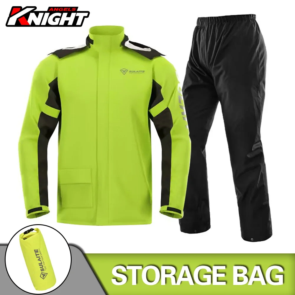 Motorcycle Raincoat Suit - Rainstorm Prevention Jacket & Pants, Camping, Hiking, Fishing, Moto Rain Gear for Riders