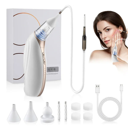 2-in-1 Intelligent Earwax Remover Vacuum Kit – 3-Level Adjustable Suction, Low-Noise Ear Cleaning & Dryer Tool for Adults & Kids