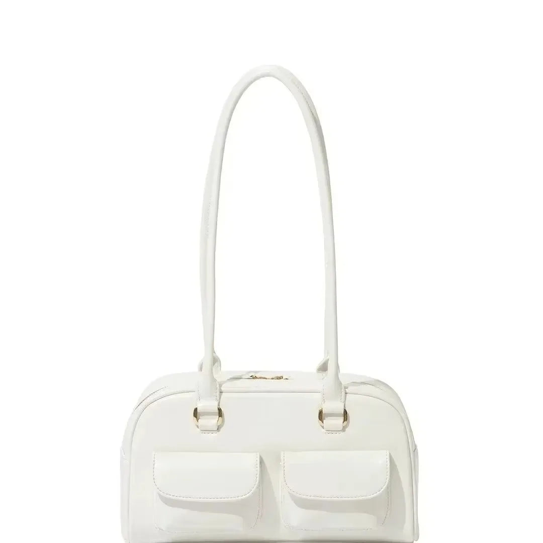 Korean Xu Yunzhen Sane Style Bowling Bag — Oil Boston Tote Underarm Bag for Women