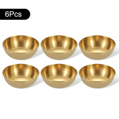 3/6-Piece Stainless Steel Sauce Dishes – Appetizer & Spice Serving Plates for Kitchen