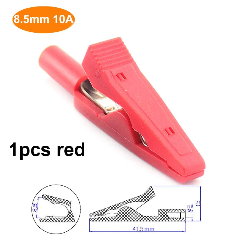 Alligator Clip Banana Plug Adapter - 10A-50A Insulated 2mm/4mm Multimeter Test Lead Clips