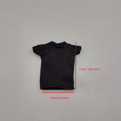 1/6 Scale Black T-Shirt for 12" (30cm) Action Figures — Male & Female DIY Model Accessories
