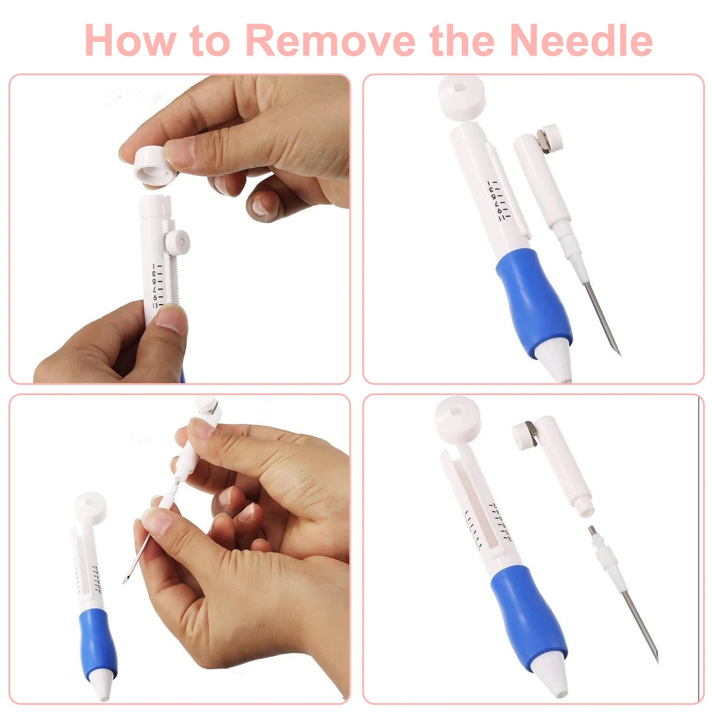 Embroidery Punch Needle Kit – Magic Needle Pen Weaving Tool Set for DIY Sewing, Stitching & Knitting Crafts