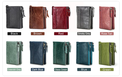 CONTACT'S Genuine Leather Short Wallet for Women — Luxury Designer Card & Coin Holder, Mini Money Clip Wallet with Free Shipping