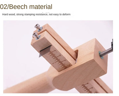 Wooden Adjustable Leather Strap Cutter with 5 Sharp Blades – Precise DIY Belt Cutting Tool for Leathercraft
