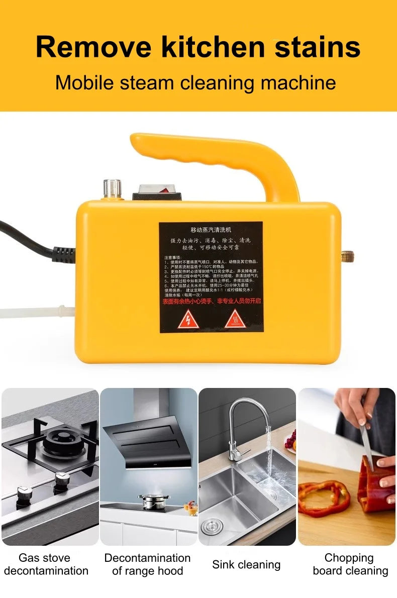 2600W 220V High-Temperature Steam Cleaner - Portable Sterilization Pressure Washer for Home, Car, Kitchen & AC