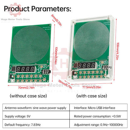 Schumann Wave Signal Generator - DC 5V Adjustable Frequency Sine Wave Generator with Micro USB Interface