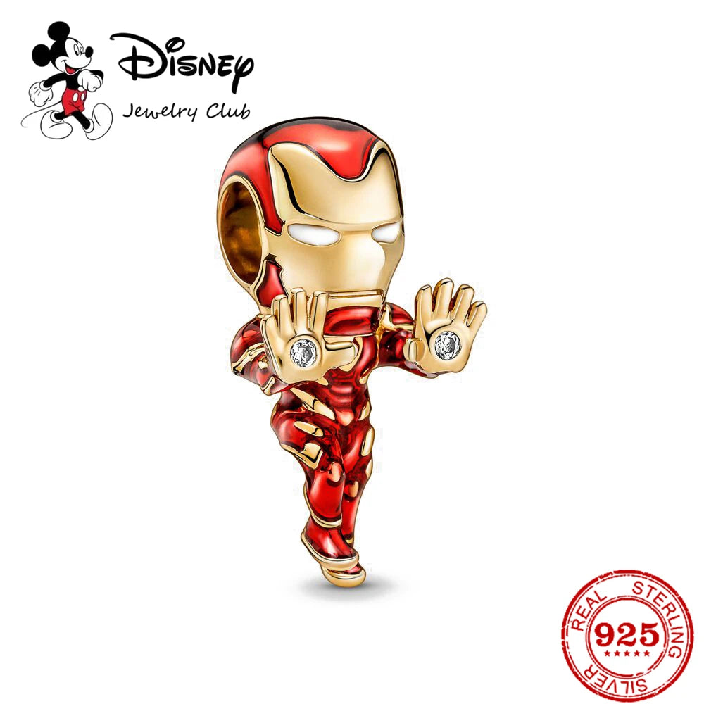 New 925 Sterling Silver Mickey Minnie Vinnie Charm – Beaded Fit for Original Pendant Bracelet, DIY Ladies Jewelry