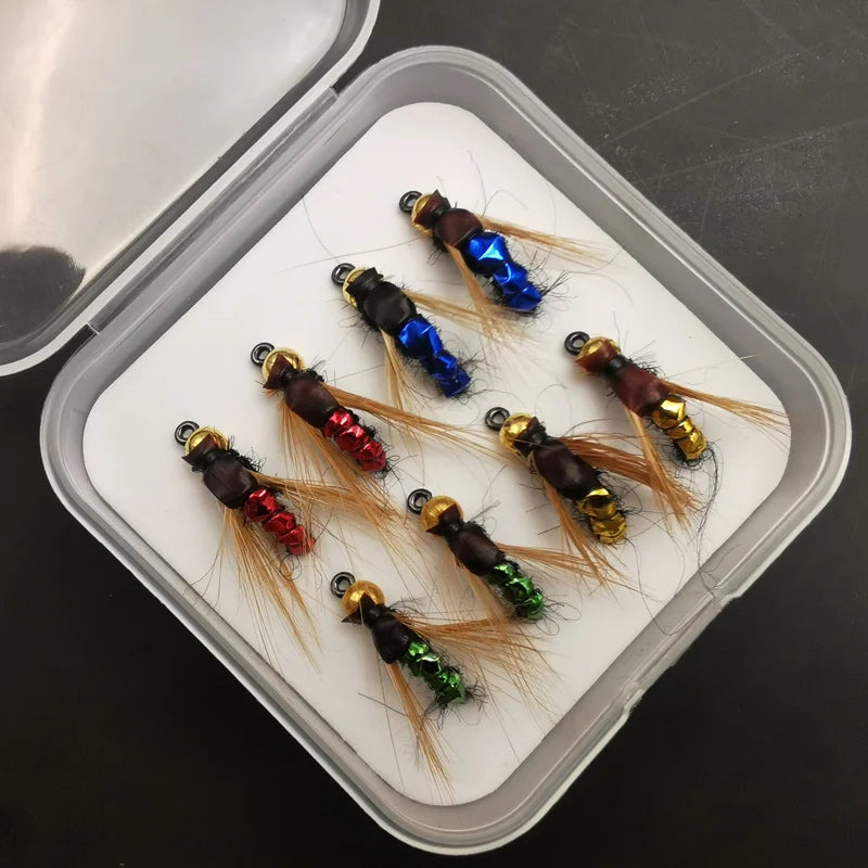 Fishing Flies Kit: Artificial Nymph Scud Fly Bug Worm Trout Insect Lure - Pack of 4pcs/8pcs/32pcs