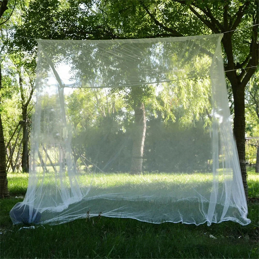 Large White Outdoor Camping Mosquito Net – Portable Insect-Proof Tent for Indoor & Bedroom Sleeping