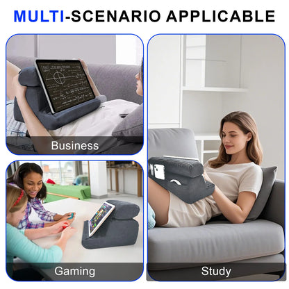 Xnyocn Foldable Tablet Pillow Stand – Soft Lap & Desk Holder with Stylus Pocket for iPad Pro