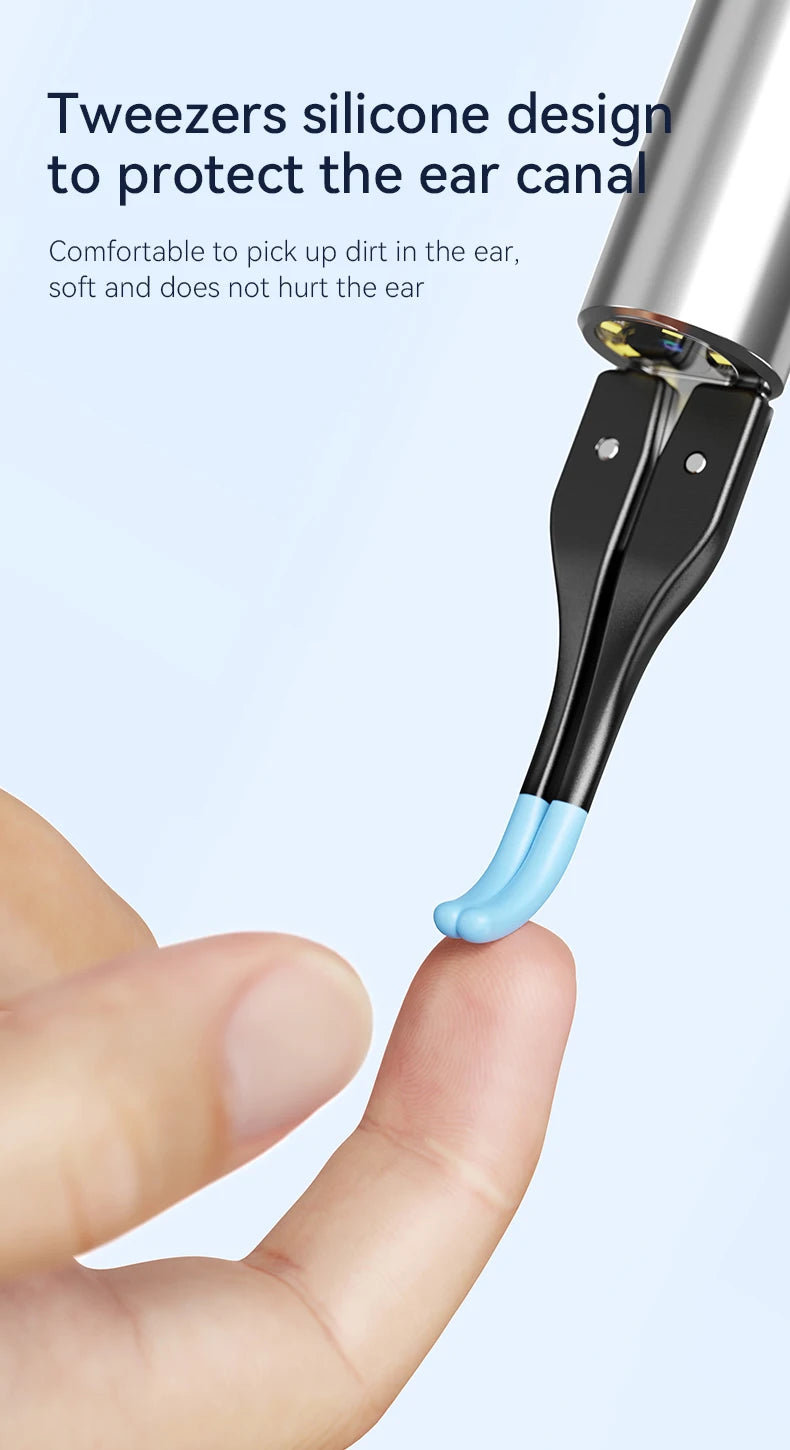 Visual Ear Cleaner with Camera – 12MP Ear Wax Removal Tool with Ear Pick, Tweezers & 6 Ear Spoons for Ear Care