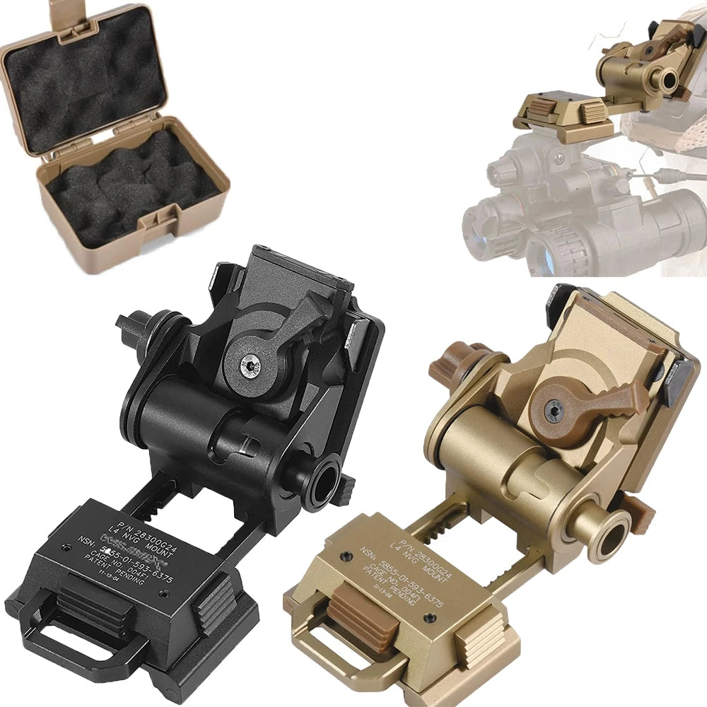 BOOIU Metal L4G24 NVG Helmet Mount Bracket - Holder for PVS15/PVS18 Goggles, Night Vision Stent, Tactical OPS Helmet Parts