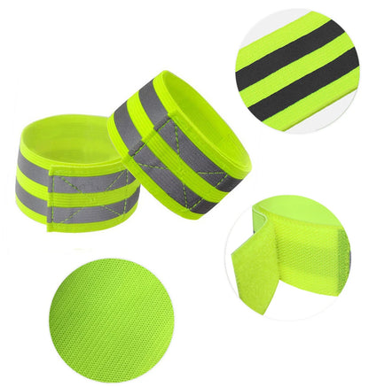 High Visibility Reflective Bands for Wrist, Arm, Ankle, Leg - Night Safety Reflective Straps for Walking, Cycling, Running