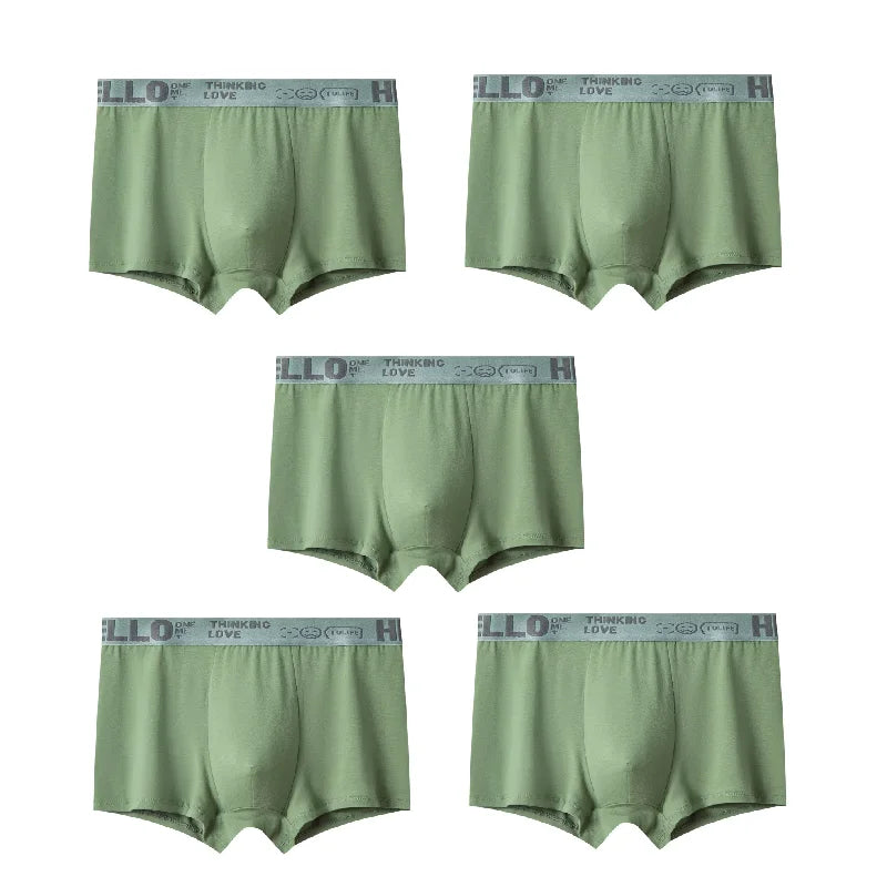 1/5PCS Men's Breathable Underwear – Comfy, Quick-Drying Stretchy Boxer Trunks, Sexy & Trendy Boxer Panties