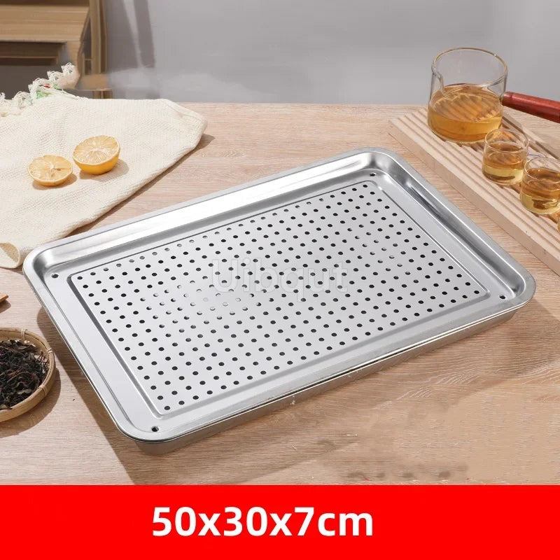 Stainless Steel Kung Fu Tea Tray with Drainage Drawer – Tea Ceremony Water Storage Board Table for Tea Room Tools