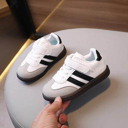 Children’s Fashion Sport Shoes – PU Leather Ergonomic Soft-Soled Sneakers for Boys and Girls