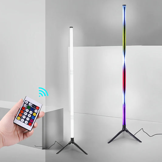 RGB Corner Floor Lamp - Color Changing & Dimmable Ambient Lighting for Bedroom, Scandinavian Style