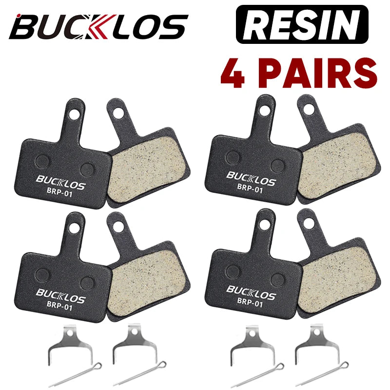 BUCKLOS Resin Disc Brake Pads - Wear-Resistant Hydraulic MTB Brake Pads Compatible with Shimano B01S, B03S & B05S