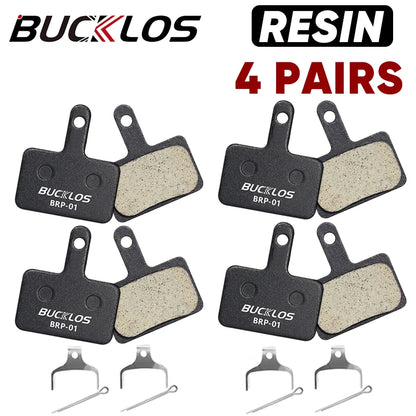 BUCKLOS Resin Disc Brake Pads - Wear-Resistant Hydraulic MTB Brake Pads Compatible with Shimano B01S, B03S & B05S