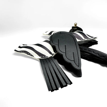 Winged Pony Keychain - Premium PU Leather Bag Charm with Detachable Strap
