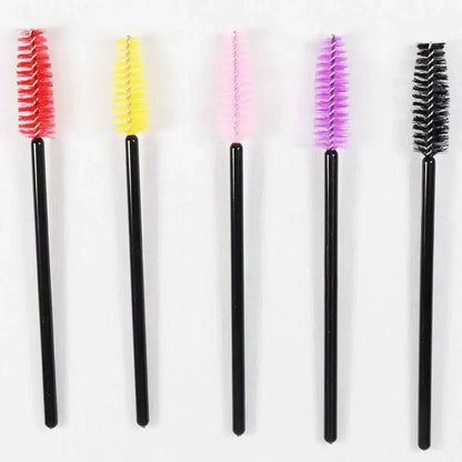 50-Pack Disposable Crystal Eyelash Brush Combs – Professional Eyelash Extension Mascara Wands for Makeup and Beauty Tools