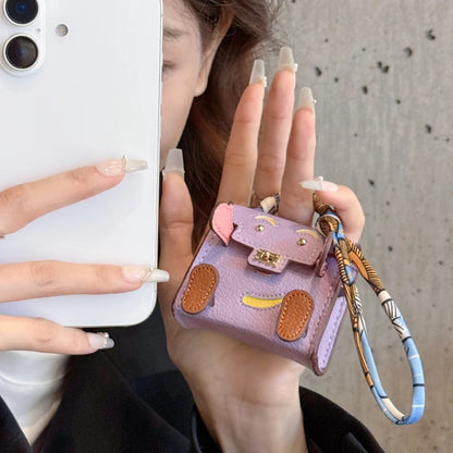 Mini PU Leather Earbud Case Charm - Tiny Handbag Pendant Holder for AirPods, Galaxy Buds & Headphone Accessories