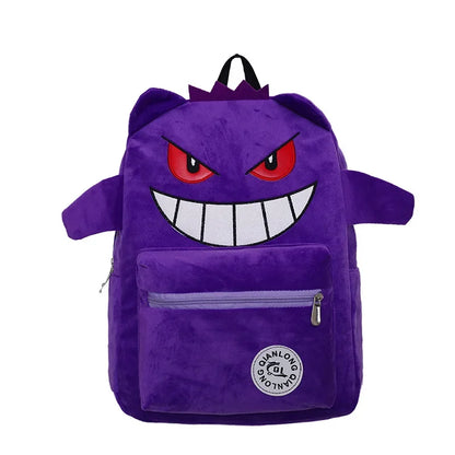 TAKARA TOMY Pokémon Gengar Backpack — Cute Cartoon School Bag for Kids, Student Gift Mochila