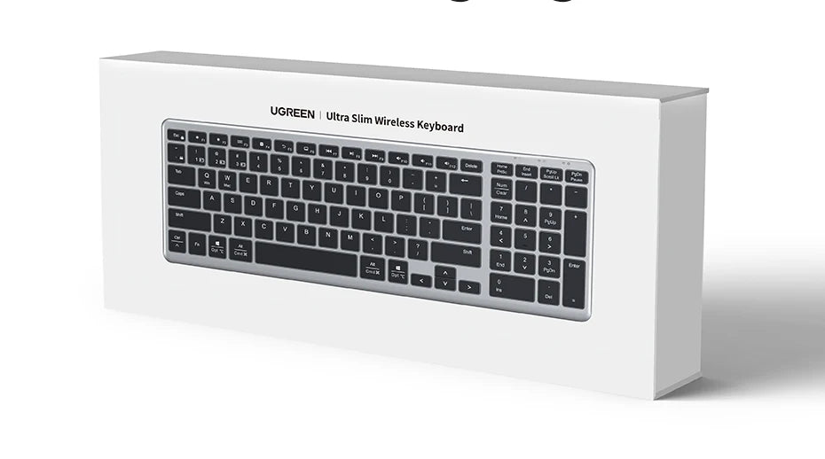 UGREEN Wireless Bluetooth 5.0 & 2.4G Keyboard – 99 Keycaps Russian/Korean/English, USB-C Rechargeable for MacBook, iPad, PC & Tablet