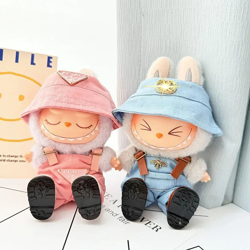 Anime Labubu Doll Clothes – Fashion Overalls for Labubu Idol V1/V2 Plush Dolls, 15cm/17cm Universal Accessories