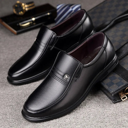 Men’s Genuine Leather Handmade Loafers - Soft Breathable Slip-On Business Casual Shoes